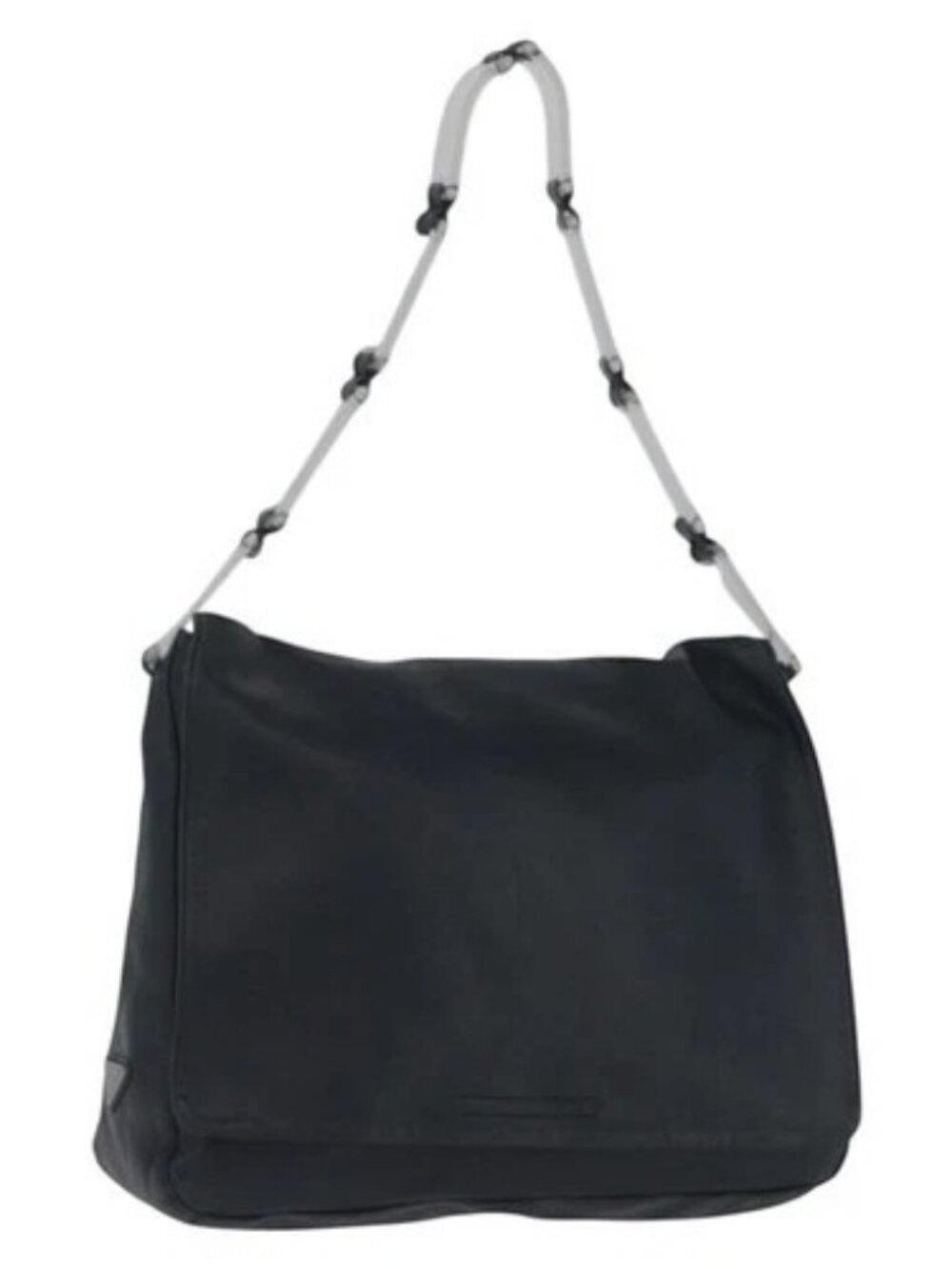 PRADA Plastic Chain Shoulder Bag Leather Black Auth 172733
